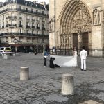 Fotoshooting nach dem Anschlag vor Notre-Dame in Paris