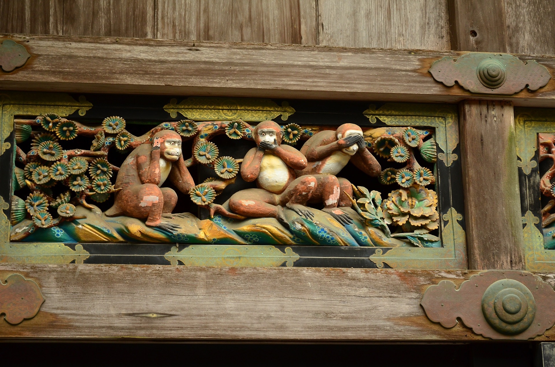 Die 3 berühmten Affen im Toshogu-Schrein in Japan